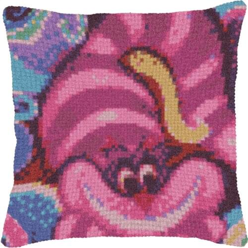 Animal Cat DIY Latch Hook Rug Kit Segment Embroidery Pillow Wool Cross Stitch