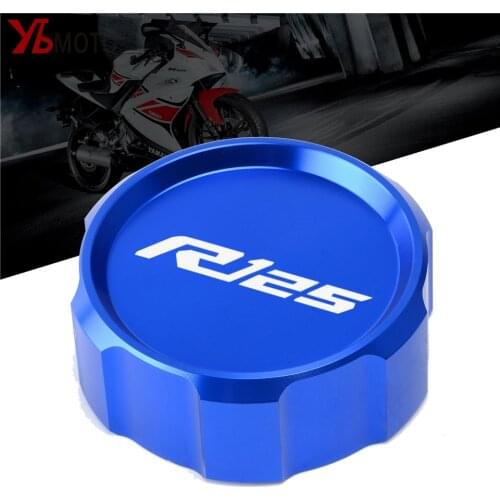 With Logo Aluminum Motorcycle Accessories Rear Brake Fluid Reservoir Cap Oil Cup For YAMAHA YZFR125 YZF R125 2014 2015 2016 2017