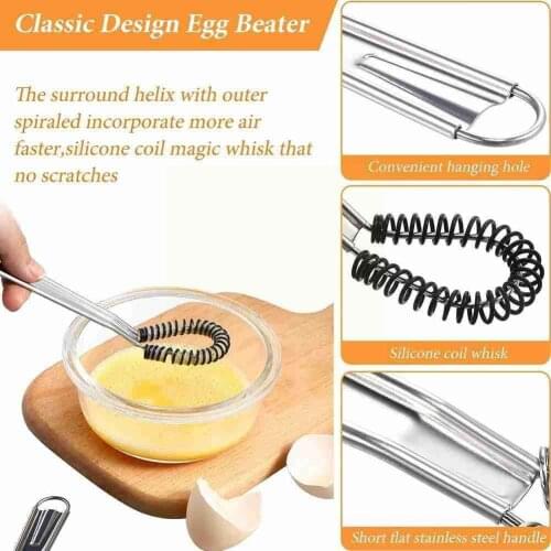 Steel Magic Hand Held Spring Whisk Mini Kitchen Eggs Gadgets Mixer Mixer Accessoires Blender Sauces Kitchen O2E3