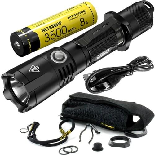 NITECORE MH25GTS LED Flashlight CREE XHP35 HD 1800 Lumen USB Rechargeable Flashlight with 3500mAh 18650 Battery for Police