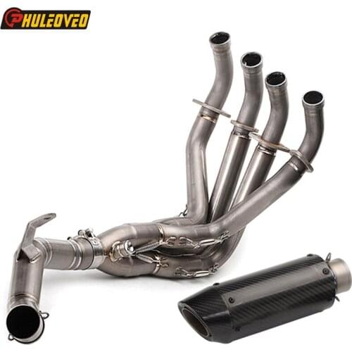 PHULEOVEO Carbon Fiber Z900 17-18 Motorcycle Exhaust Muffler Full System Front Header Pipe Titanium Alloy Motorbike Escape Leak