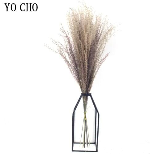 YO CHO 5Pcs Raw Color Real Dried Pampas Grass Fake Flowers Pantas Artificiales Para Decoracion Natural Plants Home Wedding Decor