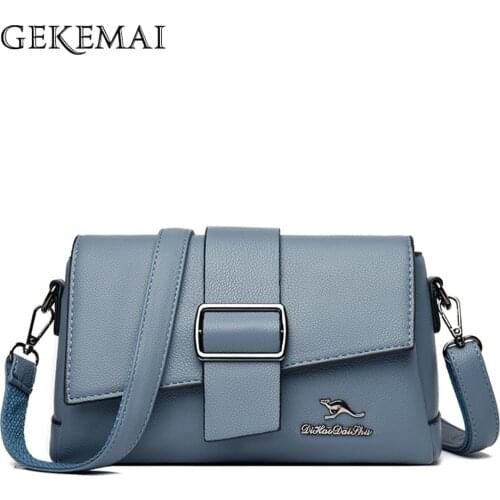 New Designer High Quality Leather Ladies Shoulder Bags 2021 Fashion Design Solid Color Women Messenger Bag Wallet Sac Femme