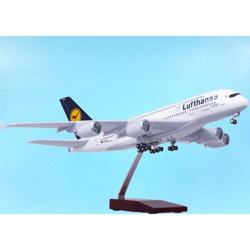 1/160 Proportion 50CM Aviation Airbus 380 A380 Lufthansa Airline Model Light Plane Collection Airliner Show W Standable Airplane