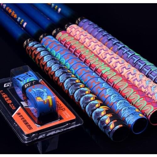 10pcs 1.5M Anti-slip Sweatband Printing Badminton Grip Tennis Overgrip Sport Tape Windings Over For Fishing Squash Padel Racket