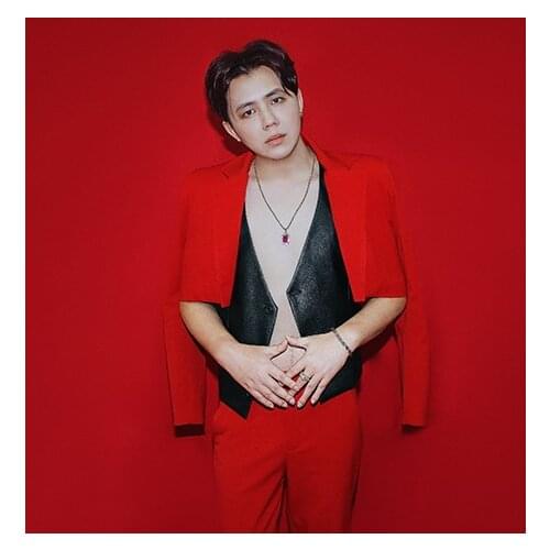 XS-6XL 2021 Mens clothing fashion Star GD Singer Big red Suit Coat stage dance performance clothes plus size costumes