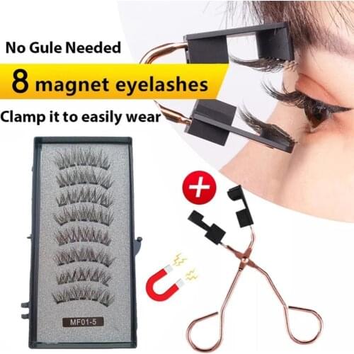 4 Pairs 3D Magnetic Eyelashes With 5 Magnetic Lashes Handmade Reusable False Eyelashes Stable And Non-slip Bushy Curl