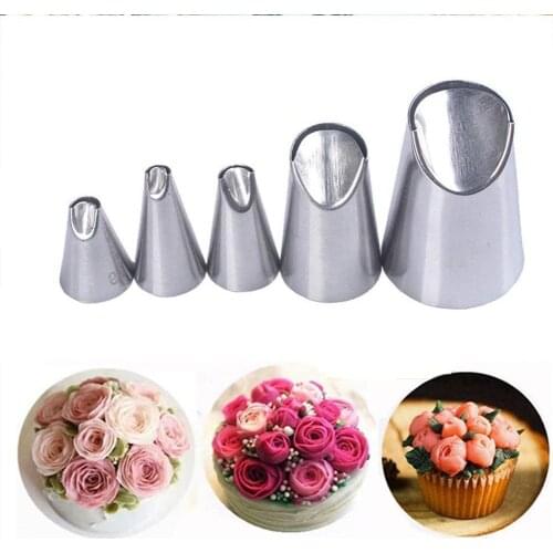 5pc/set Cream Cupcake Decorating Tip Chrysanthemum mouth Stainless Steel Icing Piping Pastry Nozzles Cake Tool Kitchen Tools
