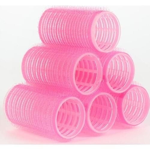 6pcs/lot 3 Size Hairdressing Home Use DIY Magic Large Self-Adhesive Hair Rollers Styling Roller Roll Curler Beauty Tool