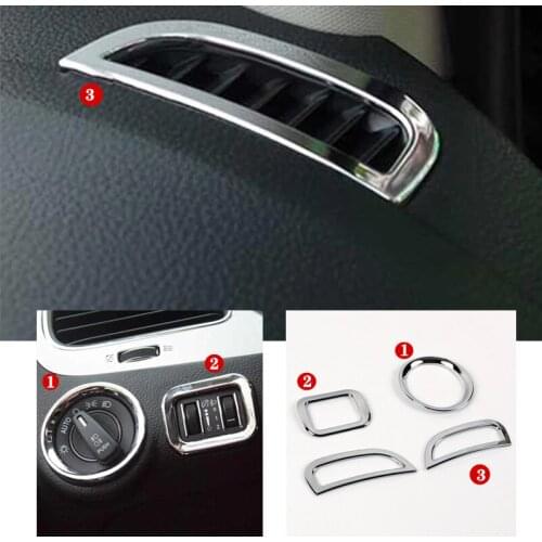 ABS Chrome 4pcs Air Conditioning Vent & Console Dashboard Switch Cover Trim fit for dodge journey fiat freemont 2011-2014