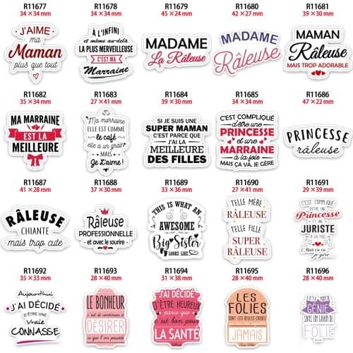 Acrylic Fashion Letters Resin Charms Magic Words Cabochon Printed for DIY Phone Decorations Accessories