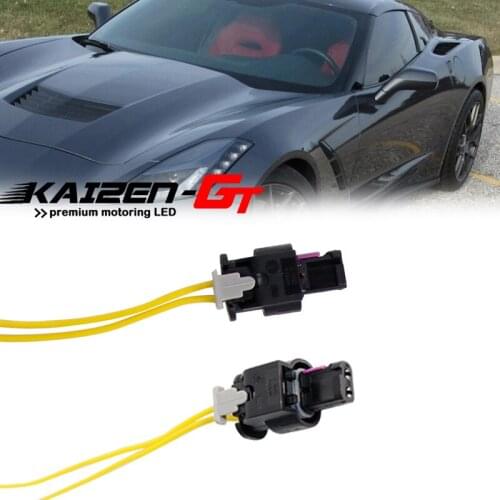 Kaizen 2PCS Car Front Or Rear Bumper Side Marker Light Pigtail Connector Wires Kit For 2014-2019 Chevrolet Corvette (C7 Chassis)