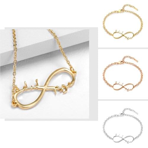 Personalized Name Infinity Rose Gold Color Stainless Steel Bracelet Custom and Infinity Friendship Cuff bracelet for Friend