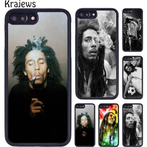 Krajews Bob Marleys Smoking TPU Mobile Phone Case For iPhone X XR XS 11 12 Pro MAX 5 6 6S 7 8 Plus Samsung Galaxy S7 S8 S9 S10