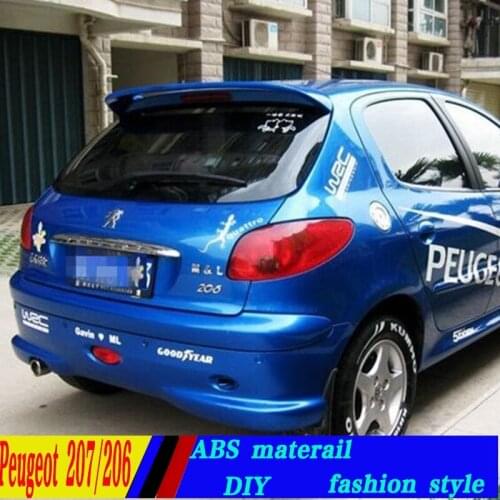 Use for peugeot 206/207 spoiler 2008-2013 peugeot 206/207 spoiler High Quality ABS Material Car Rear Wing Primer Color spoiler