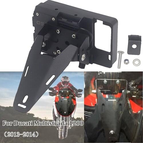 Motorcycle 2013 2014 For Ducati Multistrada 1200 GPS Phone Holder Stand Bracket USB Charger GPS Moto