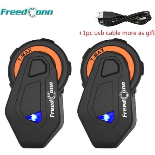 FreedConn T-max Motorcycle Helmet Intercom 6 Riders Bluetooth 4.1 Headset with FM Radio Moto Intercomunicador