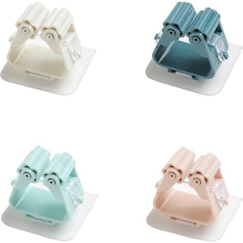 Wall Mounted Mop Organizer Holder Brush Broom Hanger Storage Rack Kitchen Tool Hanger Clip Seamless Mop Hook Organizer