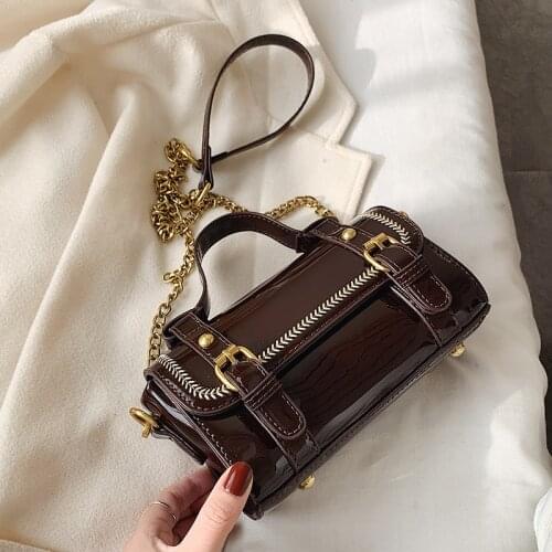 New Fashion Women Bags Patent leather PU Leather Crossbody Bags for Women Shoulder Bag Rivet Handbags Ladies Small Messenger Bag