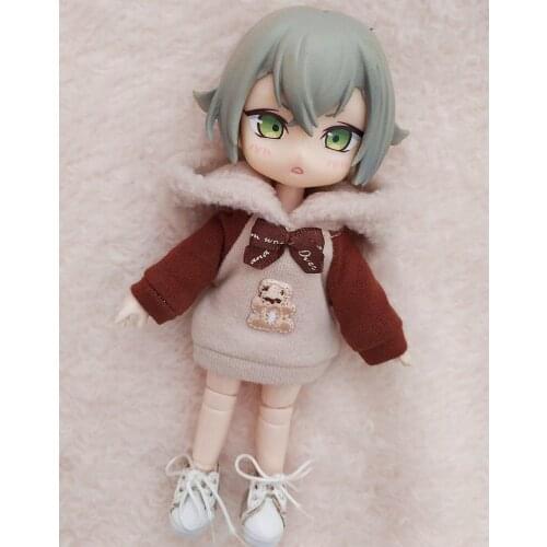 1PCS Doll Clothes Bear Hat Hoodie for Ob11,obitsu 11,1/12 BJD Doll Clothing Accessories for Dolls