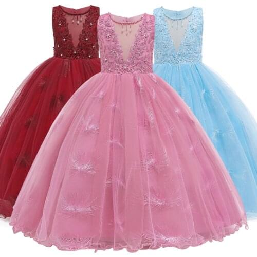 Girls princess host dresses elegant sleeveless prom dress girls party dress kids costume children girls dress 3-12 years