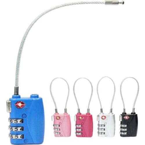 Camping Hiking Travel Goods Customs Lock Travel Luggage Anti-theft 3-digit Steel Rope Code Lock