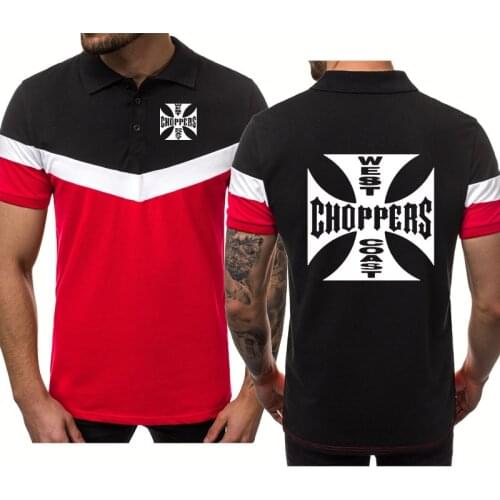 Fashion Summer new Mens polo shirt West Coast choppers Casual Trend Splicing High Quality Cotton Mens short sleeve tops