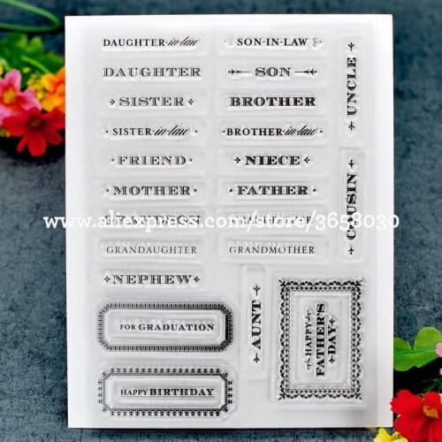 HAPPY BIRTHDAY MOTHER SISTER BROTHER Scrapbook DIY photo cards rubber stamp clear stamp transparent stamp 12.5x18cm 8071340