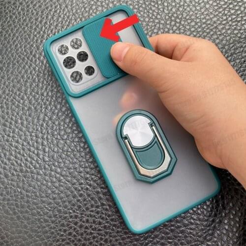 Slide Camera Lens Protect Phone Case For Oneplus 8T Shockproof Magnetic Finger Ring Holder Stand Cover For One Plus Nord Shell