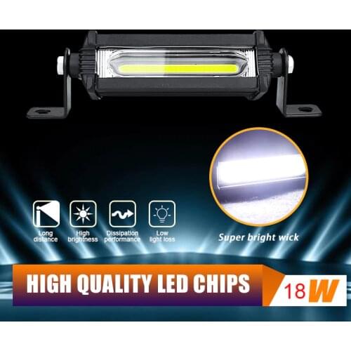 Led Work LightsFor Tractors Flood Spot Combo 12v 24v 4 Inch 18W COB Led Bar Truck Offroad Barra ATV SUV 4x4 Headlight Motorbike