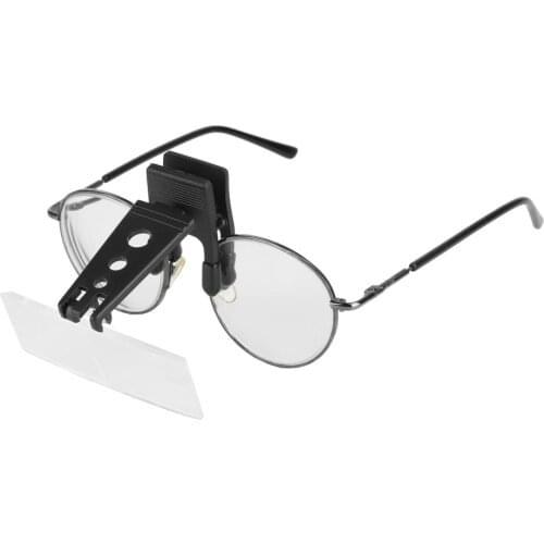 1.5x 2.5x 3.5x Magnification Plastic Case Clip-on Glasses Type Magnifier Magnifying Glass