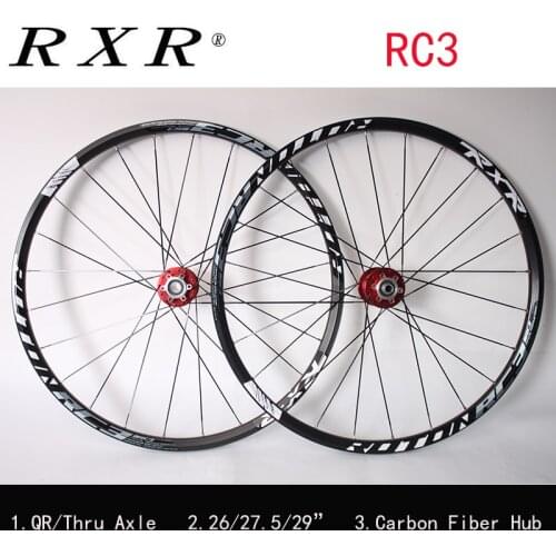 RXR MTB Bicycle Wheelset RC3 26" 27.5" 29" Carbon Hub Wheel QR/Thru Axle front 2 Rear 5 Bearings 7-11speed Bicycle Wheel Parts