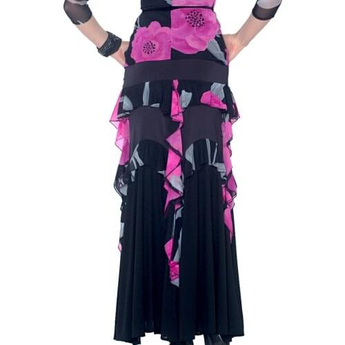 Modern dance skirt lotus leaf exercise performance vivid gauze skirt S15004