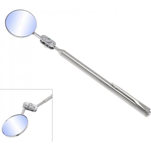 Auto Car Round Mirror Telescoping Inspection Extending Car Hand Tool Rearview Mirror with 360 Degree Wide Angle Rear View