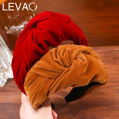 Levao Womens Velvet Knotted Headband Fall Winter Wide Side Hair Band Fashion Headhoop Headwear New Hair Accessories