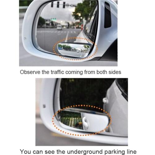 1 Pair=2pcs Blind Spot Mirror Wide Angle 360 Degree Adjustable Convex Mirror