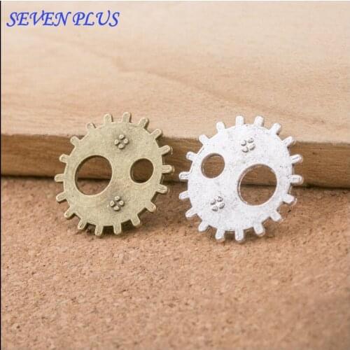 High Quality 10 Pieces/Lot Diameter 20mm Antique Silver plated Antique Bronze Steampunk Gear Charms Metal Charm