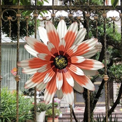 12 Inch Metal Flower Wall Decor Craft Daisy Wall Art Decorations Hanging For Bathdroom Indoor Livingroom Bedroom Garden