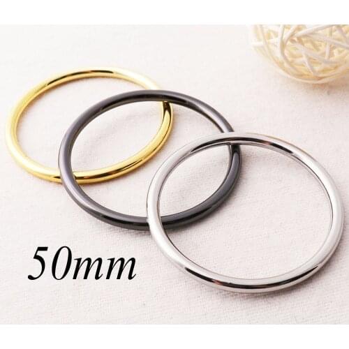 2"(50mm)Gunmetal/Silver/Gold O rings buckles webbing Purse Bag bags hardware Key Fob Key Chains handbag supplies O-Ring 4 pcs