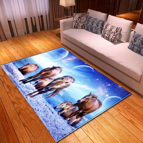 Cartoon Horse Pattern 3D Carpet Child Bedroom Play Big Rug Kids Room Decor Carpets Baby Crawl Mat Children Print on Demand Rugs