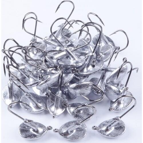 50pcs/lot Jump Jig Head Fishing Hook 3.5g 5g 7g 10g 14g Tumbler Anti-hanging grass Lead Head Fish Hooks Soft Lure Tackle Pesca