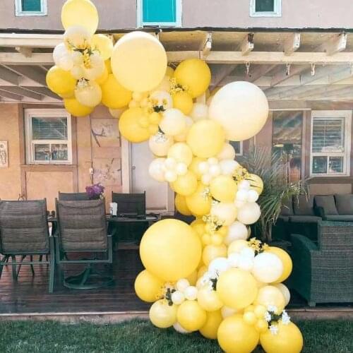 87pcs Wedding Garland Arch Kit White Yellow Latex Balloon Set Baby Shower Kids Birthday Party Decoration Wedding Globos
