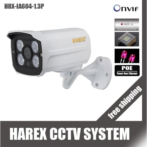 960P POE 1.3MP array leds IP Camera ONVIF Waterproof Outdoor IR-CUT filter Day / Night Plug and Play, free shipping