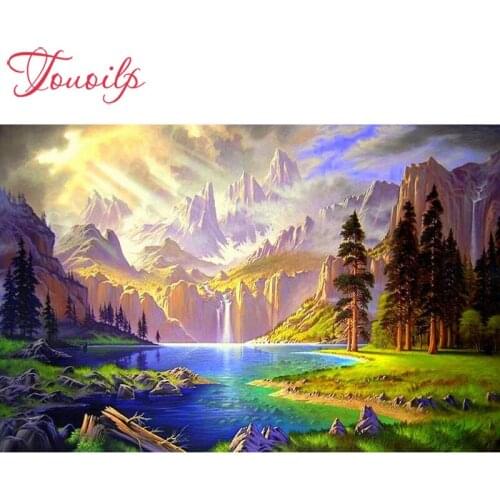 100% Full 5D Diy lake Daimond Painting "Waterfall tree" 3D Diamond Painting Round/Square Rhinestones Diamant Painting Embroidery