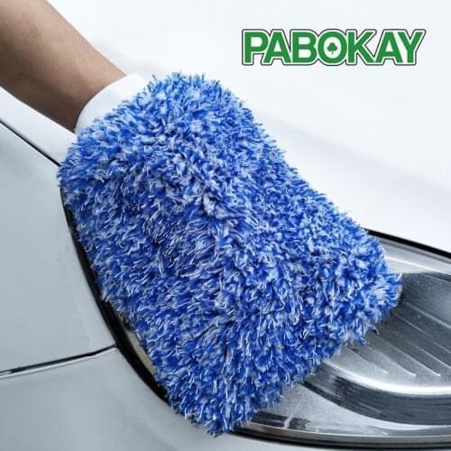 AP01 1pc 18x28CM Mitt High Density Auto Wash Cloth Ultra Super Absorbancy Car Sponge Plush Glove Microfiber Cleaning Towel