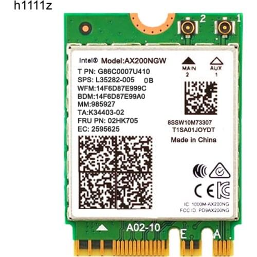Wireless Dual Band 2400Mbps WiFi 6 For Intel AX200 NGFF M.2 Bluetooth 5.1 Wifi Card AX200NGW Wifi6 Adapter 2.4G/5Ghz 802.11ac/ax
