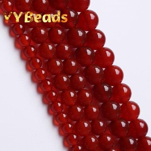 High Quality Natural Red Agates Beads Round Loose Beads For Jewelry Making DIY Charms Bracelets Necklace 4 6 8 10 12mm Wholesale