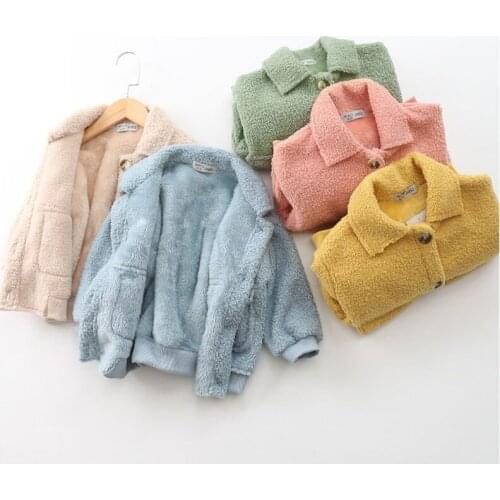 Childrens autumn warm flannel coat thick