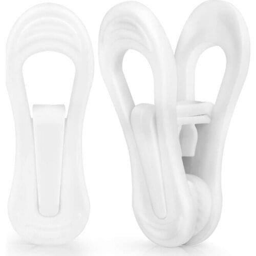 40Pcs White Plastic Hanger Clips, Pinch Grip Clips for Use with Slim-Line Clothes Finger Clips Washing Line Laundry Pegs