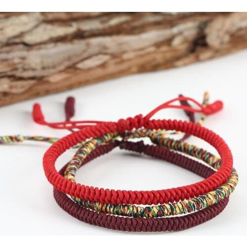 Handmade Woven Wax Thread Wrap Bracelet Bangles Classic Lucky Rope Knot Friendship Bracelet For Men Women